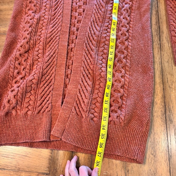 Nili Lotan x Target Open Front Cable Knit Cardigan Rusty Orange, Small - Picture 12 of 14
